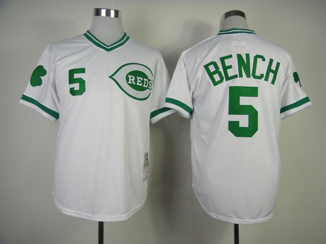 Men MLB Cincinnati Reds #5 Bench white jerseys->cincinnati reds->MLB Jersey